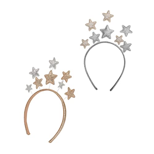 SHERCHPRY 2stücke Stern Haarreifen Weihnachten Stern Sterne Strass Haarband Haarreifen Mit Junge Mädchen Haarbänder Haarreif Mit Damen Stirnband Mädchen Stirnbänder Geburtstagsparty Stirnban von SHERCHPRY