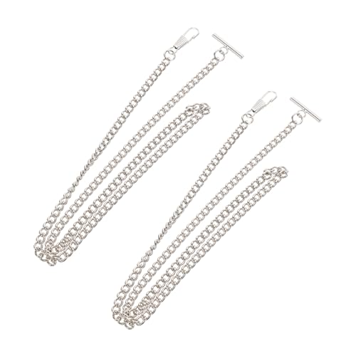 SHERCHPRY 2stücke Taschenuhr Kette Für Männer Und Frauen Silberne Hängende Kette Langlebig Und Praktisch Für Alltagsgebrauch Perfektes Für Neujahr Und Geburtstage von SHERCHPRY