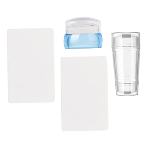 SHERCHPRY 2stücke Silikon Nagelstempel Mit Schaber Für Maniküre Werkzeuge Durchsichtige Nailart Stempel Für Verschiedene Nageltypen Einfach Zu Bedienen Zu Hause Salon von SHERCHPRY