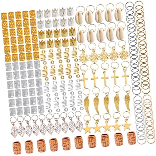 SHERCHPRY 210 Stück Dreadlock Haarpins Frühlingsring Haarschmuck Haarschmuck mit Muscheldekorationen Headdress für Zöpfe und Dreadlocks Farbenfrohe Haaraccessoires von SHERCHPRY