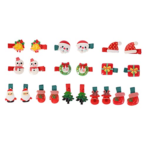 SHERCHPRY 22 Stück Teiliges Weihnachts Haarschmuck für Mädchen Niedliche Acryl Haarspangen mit Festlichem Design Handgefertigt für Weihnachtsfeiern und Festliche Frisuren von SHERCHPRY