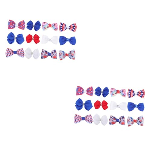 SHERCHPRY 24 Stk Haarnadel haarschmuck Haarspangen amerikanische Flaggen-Kit Bogenclip für Kinder Haarklammer Schleifen für die Haare Schleife im Haar Bowknot-Clip Krawatte Stirnband von SHERCHPRY