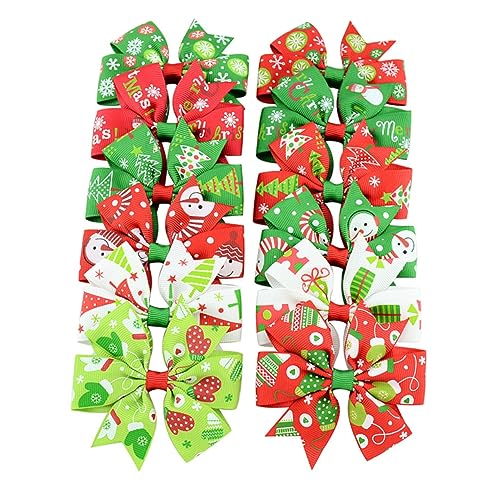 SHERCHPRY 24 Stück Teiliges Weihnachts Haarschmuck für Mädchen Bunte Schleifen Haarspangen und Rutschfest Festliche Barrettes mit Weihnachtlichem Kinderhaarschmuck für Weihnachtsfeiern von SHERCHPRY
