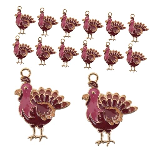 SHERCHPRY 24 Stück Truthahn Schmuckanhänger Truthahn Anhänger Zum Selbermachen Für Thanksgiving Herbst Anhänger Für Ohrringe Thanksgiving Party von SHERCHPRY