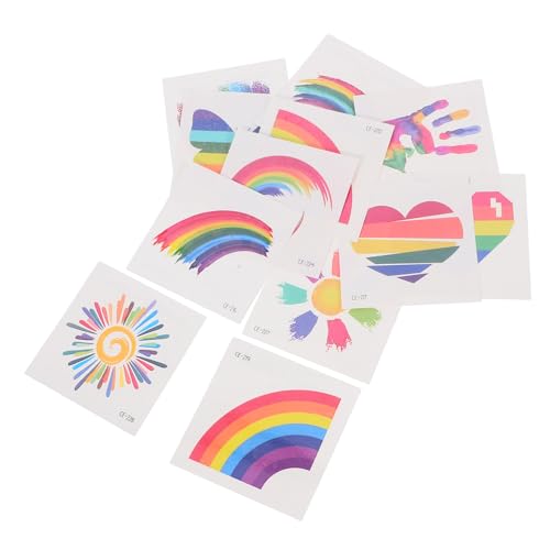 SHERCHPRY 24Stücke Rainbow Face Aufkleber Temporäre Lgbt Tattoos für Erwachsene Stilvolle Regenbogen Deko mit Gradientendesign für Partys und Veranstaltungen von SHERCHPRY