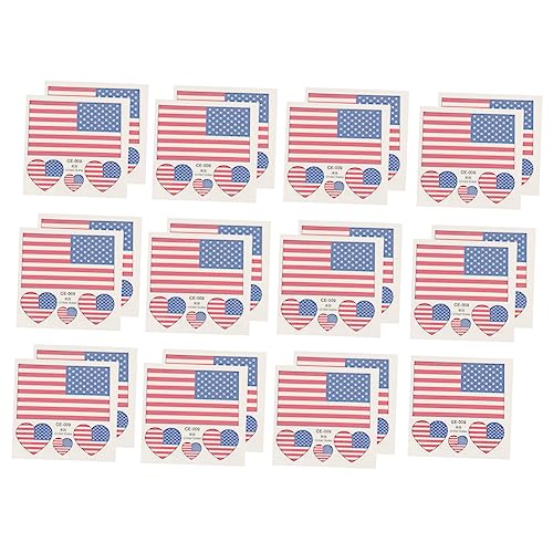 SHERCHPRY 25stücke Temporäre Tattoos Mit Amerikanischer Flagge Patriotische Aufkleber Für Unabhängigkeitstag Sportveranstaltungen Und Feiern Kreative Gesichtstätowierungen Wasserfest von SHERCHPRY