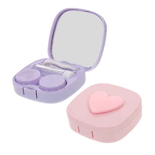 SHERCHPRY 2sätze Tragbarer Kontaktlinsenbehälter Auslaufsicherer Linsenhalter Reise-kontaktlinsenbehälter Praktischer Linsen-Organizer Kleine Linsenaufbewahrungsbox von SHERCHPRY