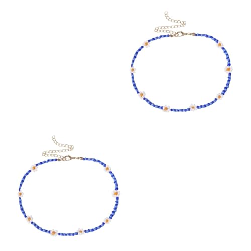 SHERCHPRY 2St Gänseblümchen Perlenkette Kettenhalskette für Männer Strandketten für Frauen Halsketten Schmuck Perlenketten Halskette im böhmischen Stil Europäisch und amerikanisch Halsband von SHERCHPRY
