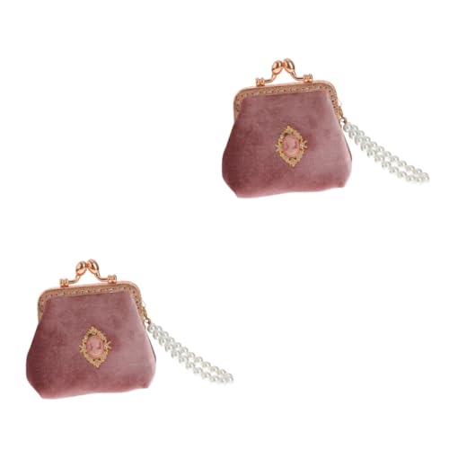 SHERCHPRY 2st Geldbörse Mit Schnalle Mode-umhängetasche Für Mädchen Elegante Geldbörsen Für Abendtasche Damen Geldbörse Mit Verschluss Damenbrieftasche Goldene Tasche Perle Rot von SHERCHPRY