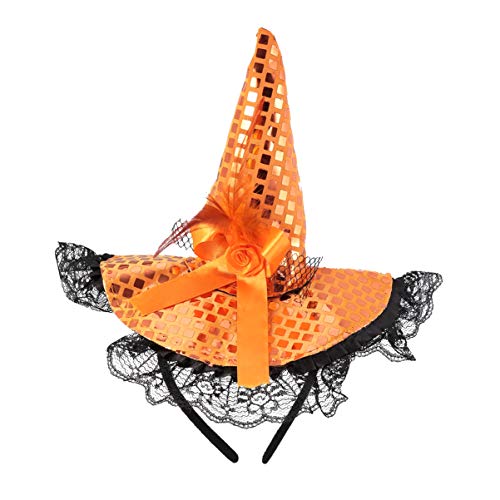 SHERCHPRY 2St Halloween-Stirnband Halloween-Glitzer-Stirnband Halloween-Haarband Donut-Plüsch Hexen Kostüm Hut Tiara Party-Kostüm Hexen Stirnband Abschlussball Kopfbedeckung Kleidung von SHERCHPRY