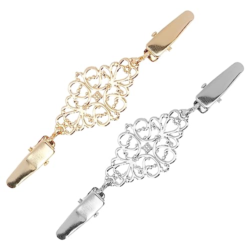 SHERCHPRY Modische Pullover-clips 2 Stück Retro-kragennadel Brosche Revers-clip-kette Für Damenbekleidung Corsage von SHERCHPRY