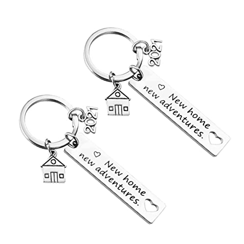SHERCHPRY 2stücke Chic Schlüsselanhänger Aus Edelstahl Für Neue Zuhause-Themen Modische Taschenanhänger Mit Kreativen Buchstaben-Designs Dekoration Für Schlüssel Und Taschen von SHERCHPRY