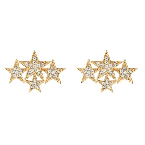 SHERCHPRY 2St Stern-Anstecknadel Stern Broschen Strass-Brosche Strass-Brustnadel Strassn trachten gold aus glänzende von SHERCHPRY