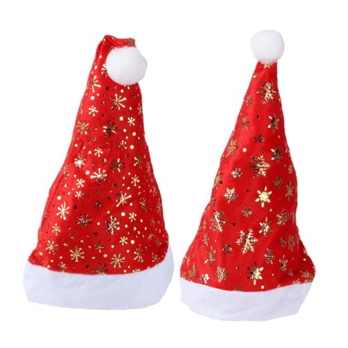 SHERCHPRY 2st Weihnachtsmütze Weihnachtsstrumpf Zum Aufhängen Weihnachtskegelhüte Party-kopfschmuck Kostümhaube Festivalbedarf Plüsch Santa Kopfbedeckung Tiara Erwachsener Rot Yiwu Stoff von SHERCHPRY