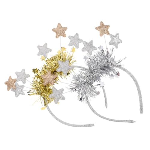 SHERCHPRY 2stücke Glitzernde Haarreifen Mit Sternen Für Neujahrsfeiern Festliche Haarschmuck Für Partys Weihnachten Und Besondere Anlässe Bequeme Und Stylische Kopfbedeckung von SHERCHPRY