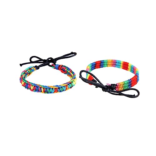 SHERCHPRY 2stücke Webarmband Für Damen Und Herren Handgewebtes Armband Aus Verstellbarer Armreif Buntes Armband Mit Ethnischen Motiven Geeignet Als Handschlaufe Für Alltag Und Partys von SHERCHPRY