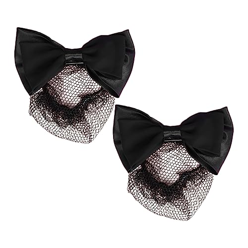 SHERCHPRY 2stücke Elastische Schleifen-kopfschmuck Haarnetz Haarreifen Netz-clip Accessoires Für Damen Frauen Tanz Büro Schwarz von SHERCHPRY