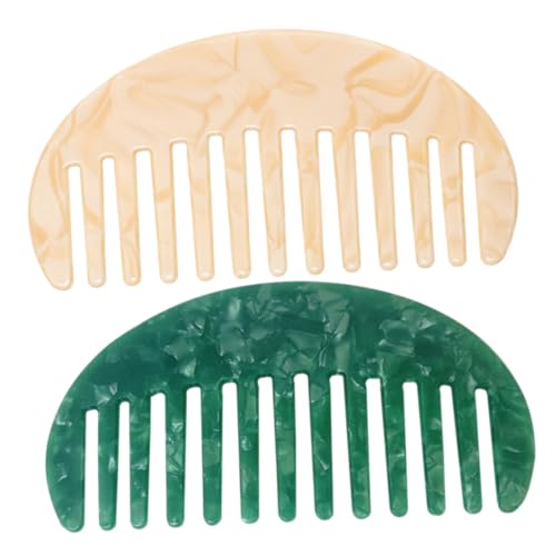 SHERCHPRY Breitzahnkamm 2 Stück für Damen Herren Antistatischer Kamm für Lockiges Nasses Haar Breite Zähne Tragbar Handtaschenfreundlich Kamm für Haarstyling von SHERCHPRY