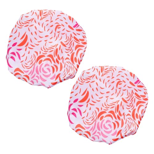 SHERCHPRY 2stücke Duschhaube Für Damen Mädchen Wiederverwendbare Haarhaube Badekappe Doppellagige Haarschutzhülle Dekorative Duschhaube Für Langes Haar von SHERCHPRY