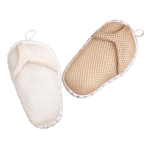 SHERCHPRY 2stücke Peeling-badetuch Mit Handheld-körper-wäscher Duschtuch Zur Hautpeeling Made of Luffa Material Für Effektive Körperreinigung Inkl Aufhängekordel Für Einfachen Trocknung Und von SHERCHPRY