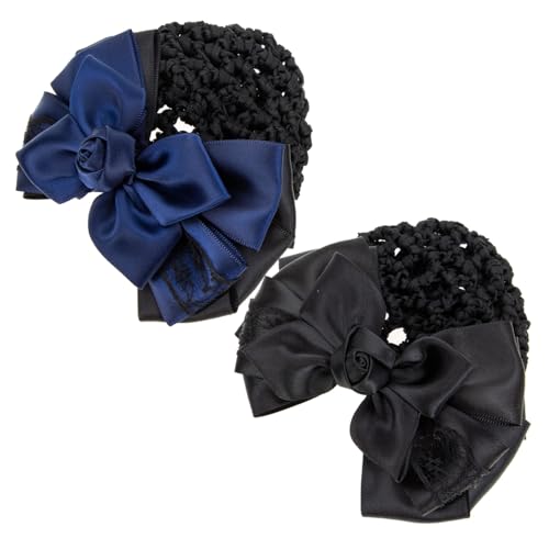 SHERCHPRY 2stücke Haarknoten-abdeckclip Net Haarnetz Mit Schleifen Für Frauen Haar Brötchen Abdeckung Haarnadel Clip Barrette Haltbarer Schutz Für Arbeit Und Alltag von SHERCHPRY