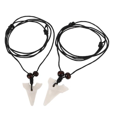 SHERCHPRY Haifischzahn Halskette 2 Stücke Unisex Charm Anhänger Simulation Halskette für Männer und Frauen Dekorative Kette mit Haifischzahn Anhänger für Partys und Alltag von SHERCHPRY