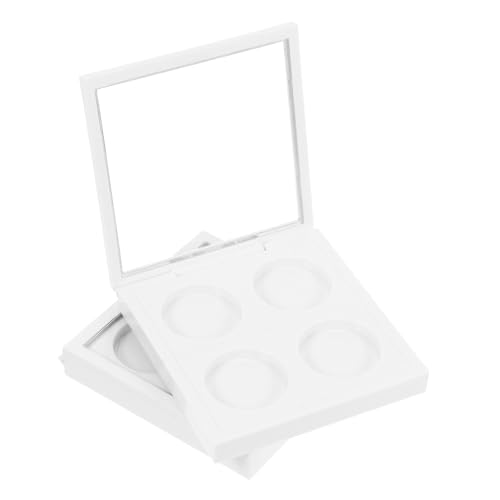 SHERCHPRY Leere Lidschattenbox 2 Stück 26,5mm Weiß Magnetverschluss Reisegröße Für Lidschatten Und Lippenstift Kosmetik Organizer von SHERCHPRY