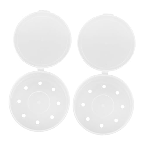SHERCHPRY 2stücke Aufbewahrungsbox Für Puderquasten Transparent Runde Form Mit Make-up-organizer Aus Kosmetikbehälter Reise-freundlicher Puffhalter Aufbewahrungskoffer Für von SHERCHPRY