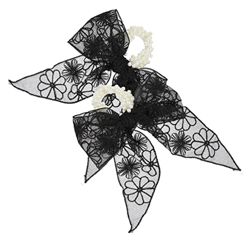 SHERCHPRY 2stücke Perlen Haarband Für Damen Mit Schleife Elastischer Haarring Für Pferdeschwanzhalter Haarband Für Mädchen Modisches Haarzubehör von SHERCHPRY