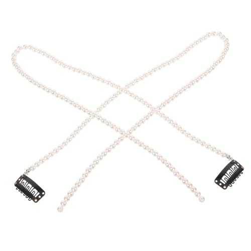 SHERCHPRY 2stücke Perlen Haarkette Für Zöpfe Haarschmuck Mit Kunstperlen Und Ketten Leichtes Und Robustes Haaraccessoire Für Damen Und Mädchen von SHERCHPRY