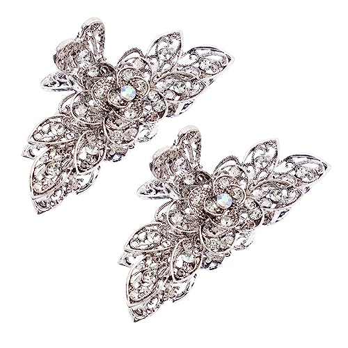 SHERCHPRY 2 Stück Vintage Strass Haarspangen Aus Metall Legierung Blumen Haarklammer Für Frauen Rutschfeste Haarklammer Für Reisen Und Besondere Anlässe Retro Design von SHERCHPRY