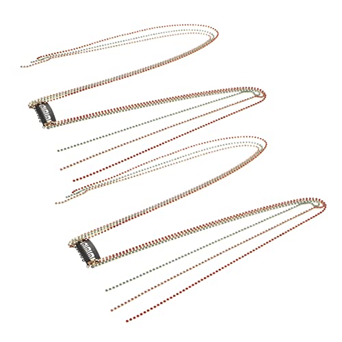 SHERCHPRY 2stücke Haarkette Aus Legierung Haarschmuck Für Zöpfe Haarverlängerungsclips Für Damen Schlichte Kette Zum Einkaufen Und Reisen Passend Für Pferdeschwanzfrisuren von SHERCHPRY