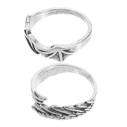 SHERCHPRY 2Stücke Teiliges Retro Verstellbares Fledermausflügel Ring Offener Winkelflügelring für Einzigartiges Design für Partys Besondere Anlässe Robustem Gefertigt von SHERCHPRY