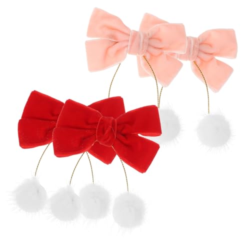 SHERCHPRY 2paare Haarschleifen Mit Schleife Für Mädchen Kleine Schleifen Für Kleinkinder Haarspangen Für Weihnachten Geburtstage Hochzeiten Haarclips Für Alltag von SHERCHPRY