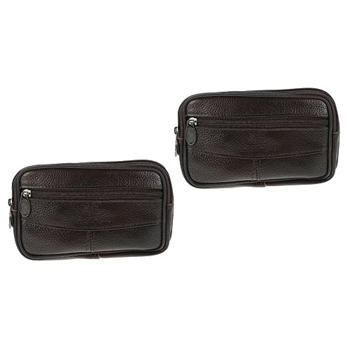 2pcs fanny pack small belt bag for women waist bag for men travel belt bag running hip bag belt bag leather belt purse Phone Bags PU Leather Phone Bag Waist Pouch Bag, Kaffee, von SHERCHPRY