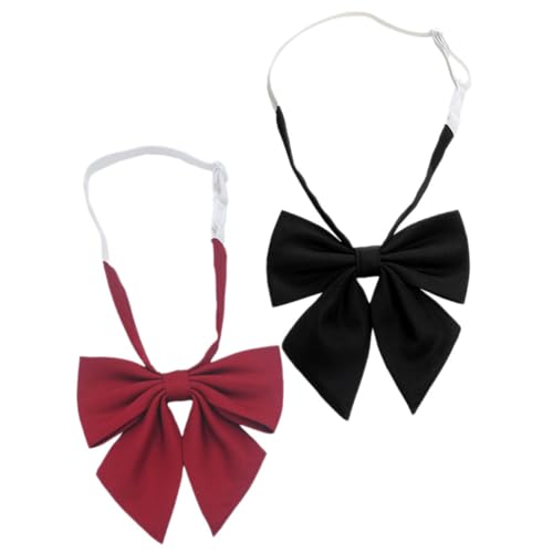 SHERCHPRY 2st Abschlussbogen Krawattennadel Schleife Elastisches Band Dekorationen Bögen Vor Muschelkette Weiße Haarschleifen Für Mädchen Clip-krawatte Weißes Band Braut- Chiffonband Stoff von SHERCHPRY