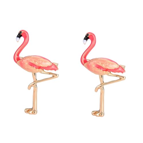 SHERCHPRY 2St bags tütchen o'bag unimate packet uniqone Mode-Design lovely uniclue Flamingo-Anstecknadel Flamingo-Metallnadel Flamingo Reversnadel angepasst Brosche Zinklegierung Stift rot von SHERCHPRY
