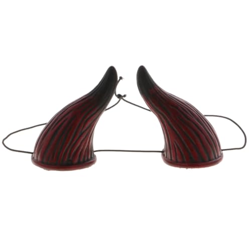 SHERCHPRY 2st Halloween-horn-requisiten Haarreifen Aus Schafshorn Kopfschmuck Aus Teufelshorn Halloween-teufelshorn-stirnband Haarschmuck Für Den Abschlussball Feiertag Kosmetika Rot Cosplay von SHERCHPRY