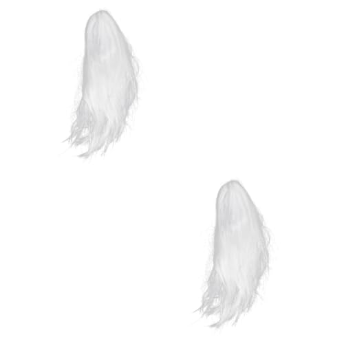 SHERCHPRY 2stücke Lange Weiße Geisterperücke Für Halloween Cosplay Für Kostümpartys Und Festivals Verleiht Ihrem Look Eine Gruselige Note Hochwertige Strapazierfähige Materialien Für von SHERCHPRY