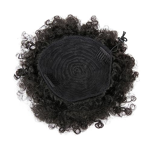 SHERCHPRY 2stücke Afrohaar-wrap Kurz Lockig Pferdeschwanzverlängerung Duttverlängerung Für Frauen Mädchen Aus Kunstfaser Verstellbare Dauergewellt Waschbar von SHERCHPRY