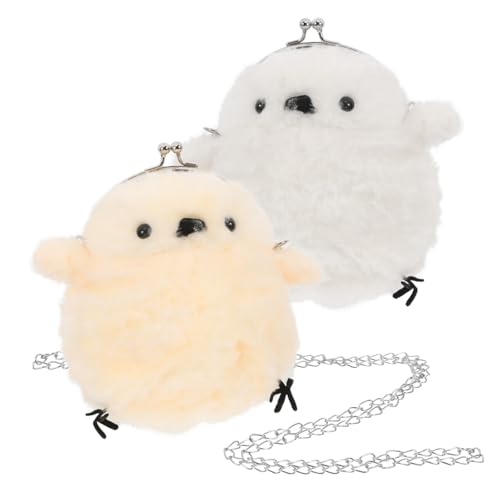 SHERCHPRY 2stücke Cartoon Hühner Plüsch Geldbörse Für Niedliches Wechselgeld Täschchen Mit Kette Praktische Aufbewahrung Für Münzen Und Kleine Accessoires von SHERCHPRY