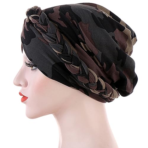 SHERCHPRY 2stücke Damen Turban Kopfbedeckung Mit Muster Atmungsaktive Haube Für Frauen Und Mädchen Für Alltag Und Besondere Anlässe Camouflage Erhältlich von SHERCHPRY