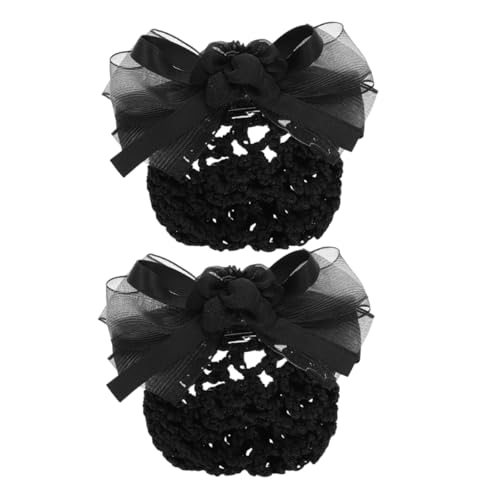 SHERCHPRY 2stücke Damen-haarspange Mit Satinschleife Und Snood-netz Dutt-abdeckung Dekoratives Haar-accessoire Praktische Haarspange Mit Schleife Für Diverse Anlässe von SHERCHPRY