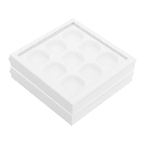 SHERCHPRY 2stücke Fach Transparentes Kunststoff Make-up Etui Für Damen Leere Lidschattenpalette Nachfüllbarer Behälter Für Puder Und Lippenstift Diy Lidschattenbox Reisetasche Für Make-up von SHERCHPRY