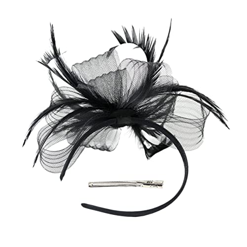 SHERCHPRY 2stücke Fascinator Haarschmuck Mit Netz Und Feder Für Hochzeiten Und Teepartys Elegantes Stirnband Und Haarclip Für Formelle Anlässe Und Besondere Veranstaltungen von SHERCHPRY