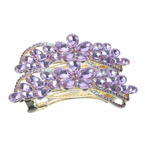 SHERCHPRY 2stücke Haarspange Mit Strasssteinen Blumen-haarspange Für Frauen Und Mädchen Haarschmuck Für Hochzeit Und Formelle Anlässe Dekorative Haarclips Stilvolle Haaraccessoires von SHERCHPRY