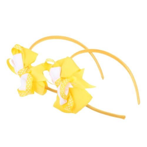 SHERCHPRY 2stücke Haarreifen Mit Schleife Für Mädchen Bezaubernde Haarhoops Doppelter Bowknot Dot Haarschmuck Langlebiges Von Haarbändern von SHERCHPRY