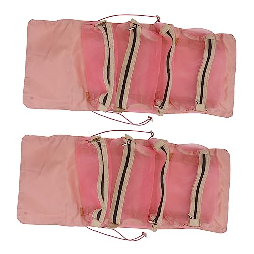SHERCHPRY 2stücke Kosmetiktasche Groß Mit Vier Fächern Waschbeutel Für Damen Make-up-Tasche Tragbar Und Praktisch Aufbewahrungstasche Für Reisen Langlebig Und Sicher von SHERCHPRY