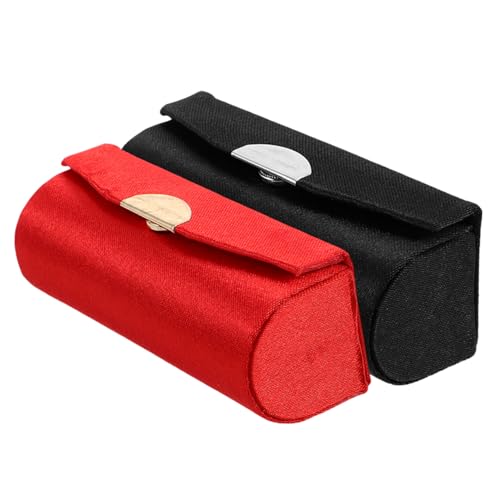 SHERCHPRY 2stücke Lippenstiftetui Mit Spiegel Tragbarer Kosmetik-aufbewahrungshalter Reise-Make-up-Tasche Aus Seide Für Damen Lippenstiftbox Lipgloss-Tasche von SHERCHPRY