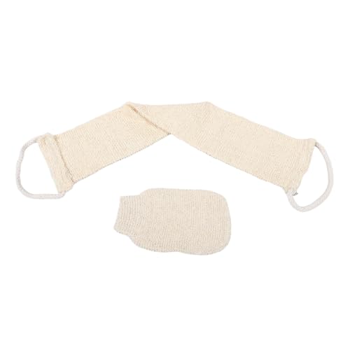 SHERCHPRY 2stücke Luffa-peeling-körperschrubber Sisal-waschlappen Peeling-handschuh Und Duschtuch Natürlicher Körperpeeling-handschuh Für Männer Und Frauen Beige Mit Rückenriemen Für von SHERCHPRY